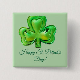 Shamrock St. Patrick's Day Button Knapp