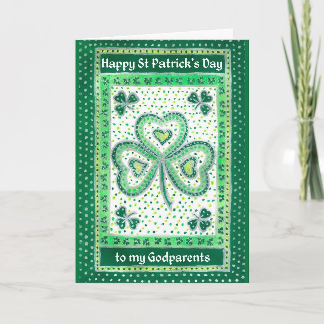 Shamrock St patrick's day Card för Godföräldrar Kort (Framsida)