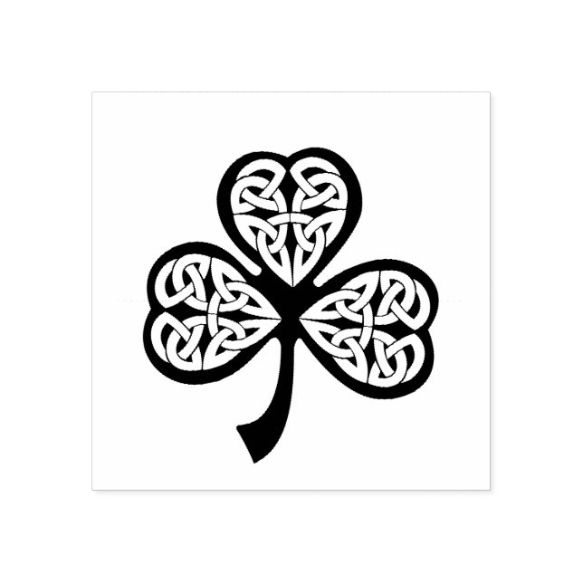 Shamrock St. Patrick's Day Celtic Knot Wood Block Stämpel (Tryck)