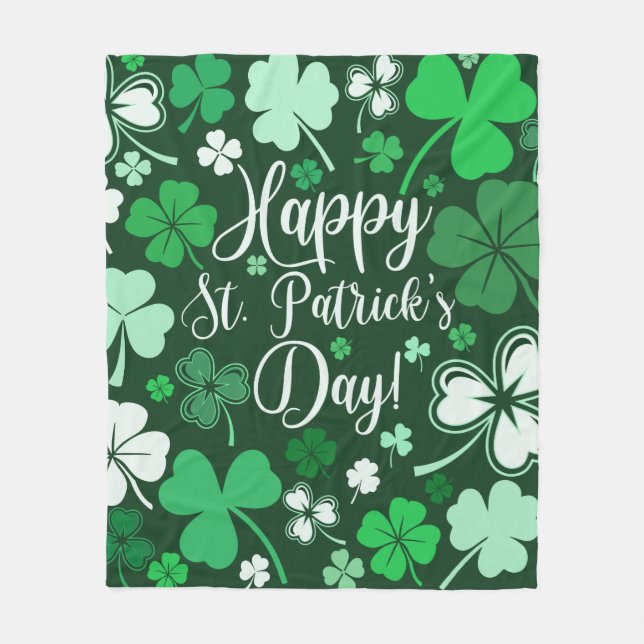 Shamrock St. Patrick's Day Fleecefilt (Framsidan)