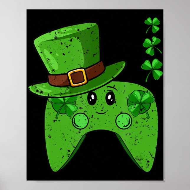 Shamrock St patricks day Gam med videospelsstyrenh Poster (Framsidan)