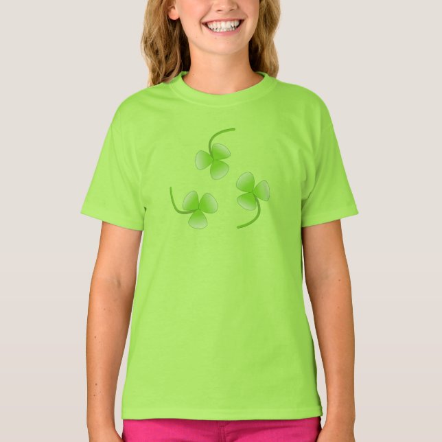 Shamrock St. Patrick's Day Girl's T-Shirt (Framsida)
