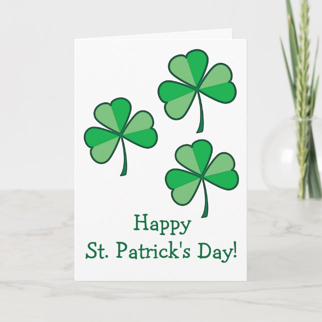 Shamrock St. Patrick's Day Greeting Card Kort (Framsida)
