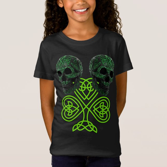Shamrock St patricks day Irish Celtic Knot Döskall T Shirt (Framsida)