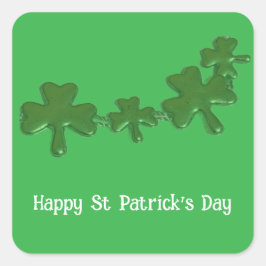 Shamrock St Patricks Day-klistermärken Fyrkantigt Klistermärke