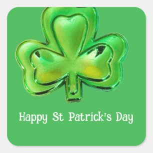 Shamrock St Patricks Day-klistermärken Fyrkantigt Klistermärke