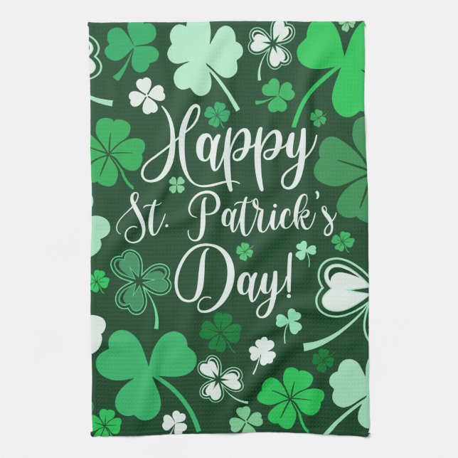 Shamrock St. Patrick's Day Kökshandduk (Vertikal)