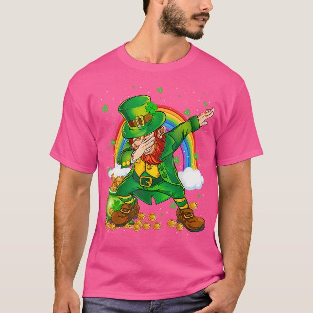 Shamrock St patricks day Manar Women Kids Dabbing  T Shirt (Framsida)