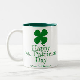 Shamrock-St patricks day med enkel Elegant Två-Tonad Mugg