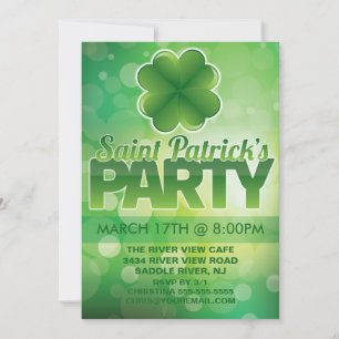 Shamrock St. Patrick's Day Party Inbjudningar