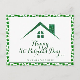 Shamrock St. Patricks Day Real Gods Grönt House Vykort
