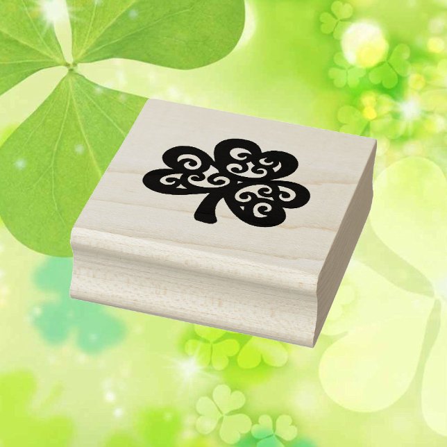 Shamrock St. Patrick's Day Wood Block Stämpel (Skapare uppladdad)