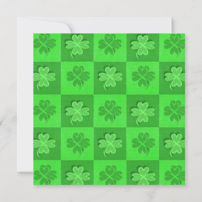 Shamrock St Patrick's Designer Square Note Card Julkort (Framsida)