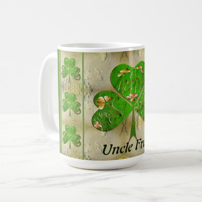 Shamrock St. Patrick's Leprechaun Coffee Mugg (Framsida vänster)