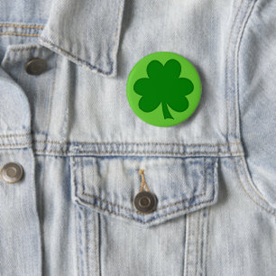 Shamrock St Pats Day med enkel Grönt Knapp