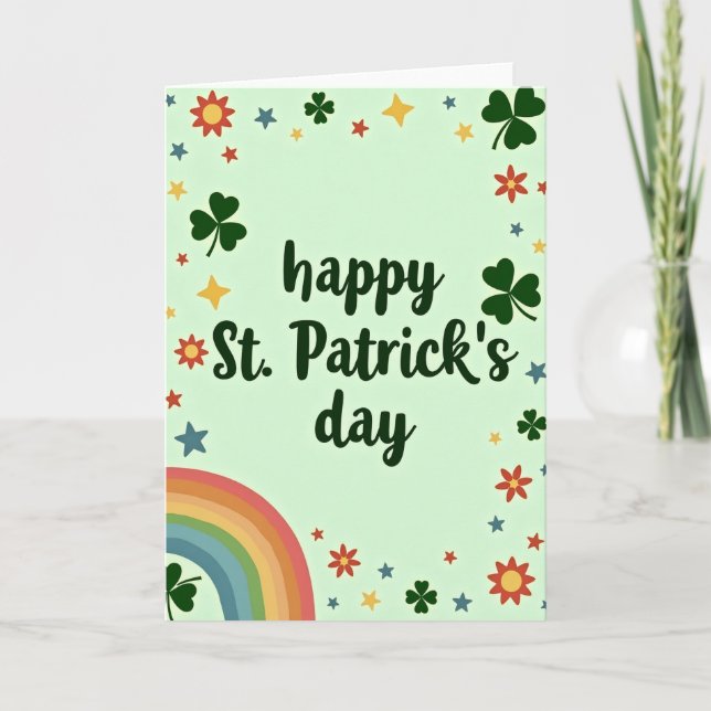 Shamrock Star Glad Påsk Kort (Framsida)