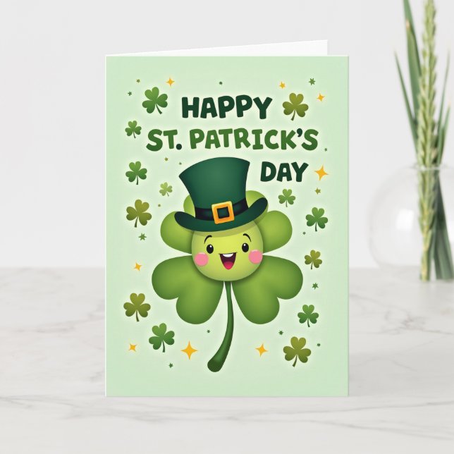 Shamrock Star Pattern Kort (Framsida)