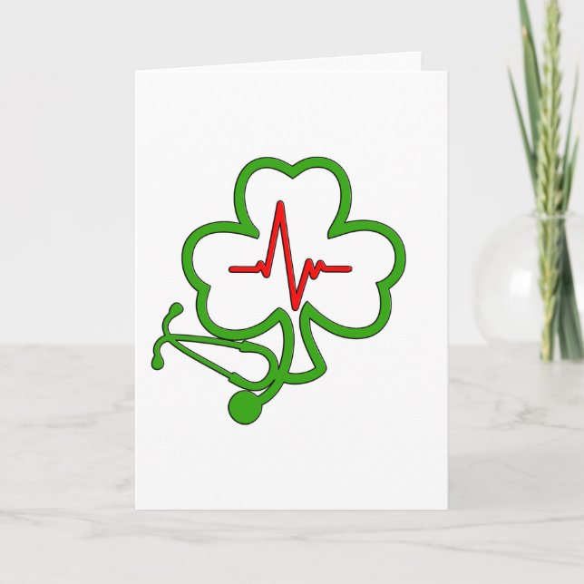 SHAMROCK STETHOSCOPE MED HEARTBEAT KORT (Framsida)