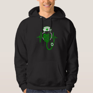 Shamrock Stethoscope Nurse St Patrick S Day Tur Hoodie