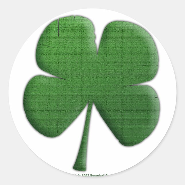 Shamrock Stickers Runt Klistermärke (Framsida)