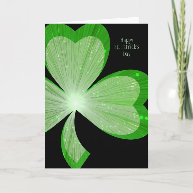 Shamrock stor 'St. Patrick's Day's-kort svart Kort (Framsida)