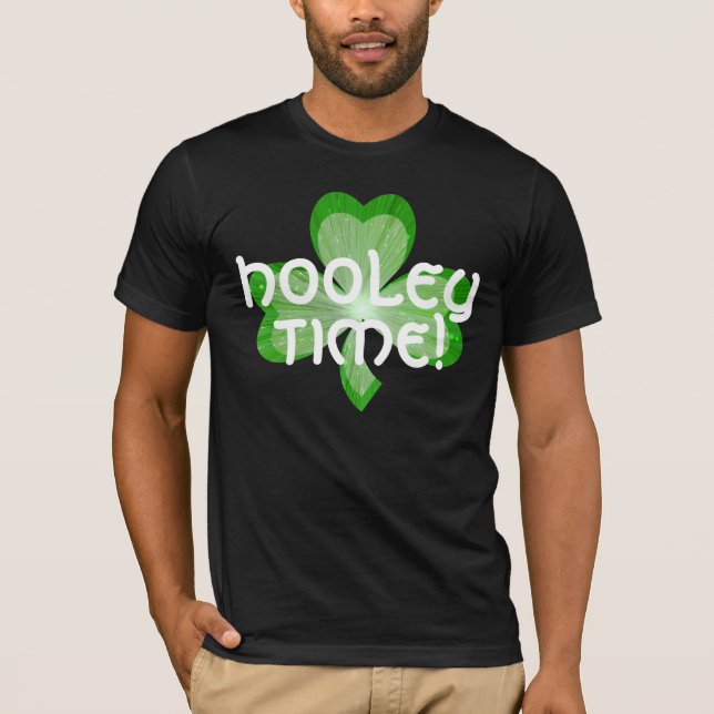 Shamrock stora "Hooley Time!", grundläggande Tee Shirt (Framsida)