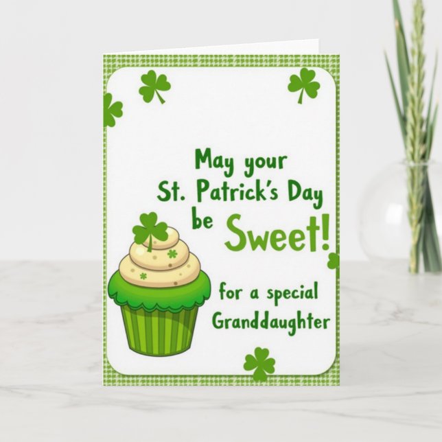 Shamrock Sweet Granddaughter Card Kort (Framsida)