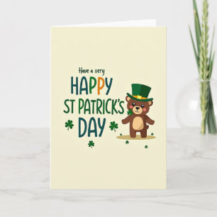 Shamrock Teddy Happy-kort Kort