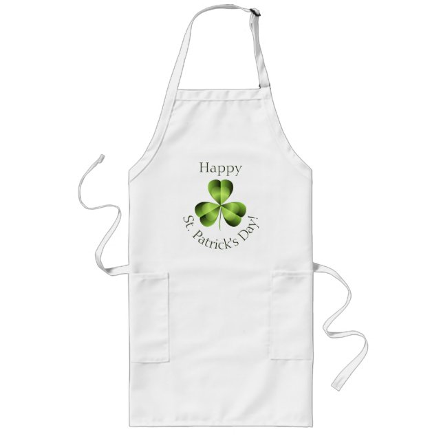 Shamrock Three Löv Klöver Graphic Långt Förkläde (Framsidan)