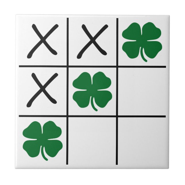 Shamrock Tic Tac Toe Kakelplatta (Framsidan)