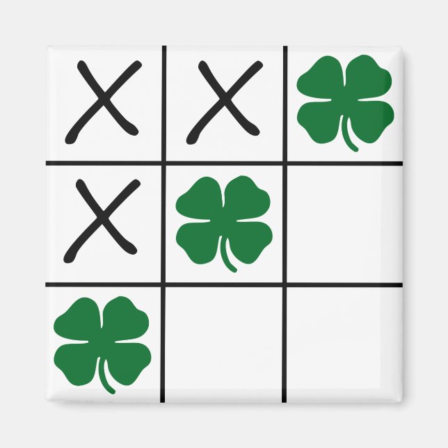 Shamrock Tic Tac Toe Magnet (Framsidan)
