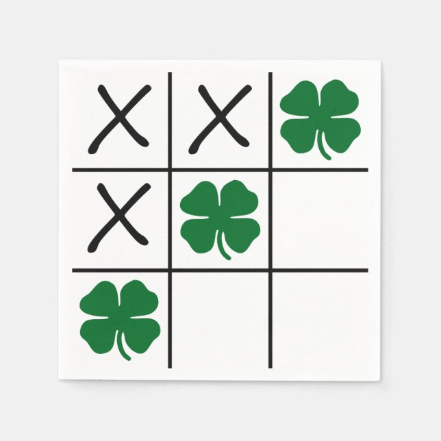 Shamrock Tic Tac Toe Pappersservett (Framsidan)