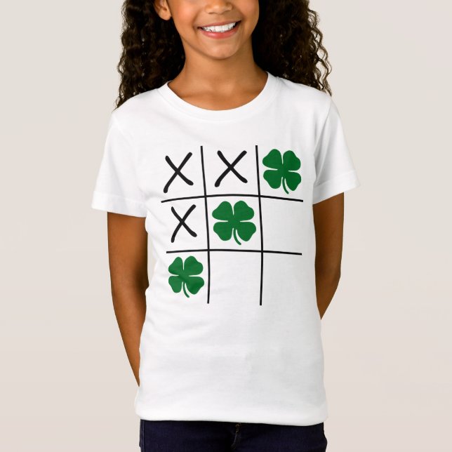 Shamrock Tic Tac Toe Tee Shirt (Framsida)