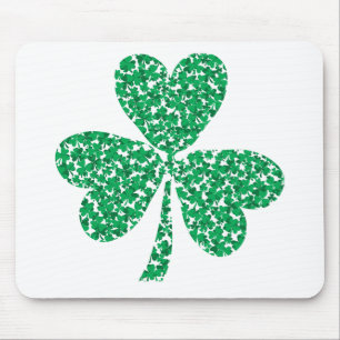 Shamrock tillverkad av små schampar musmatta
