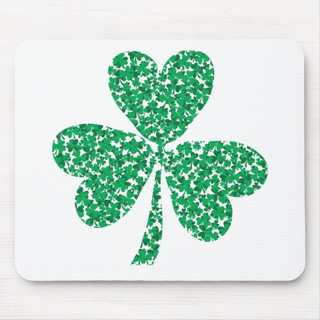Shamrock tillverkad av små schampar musmatta (Framsidan)