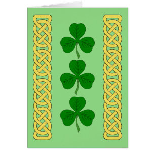 Shamrock Trio and Knotwork Bands Card Hälsningskort