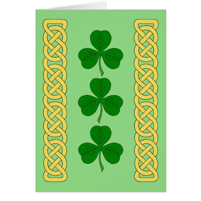 Shamrock Trio and Knotwork Bands Card Hälsningskort (Framsidan)