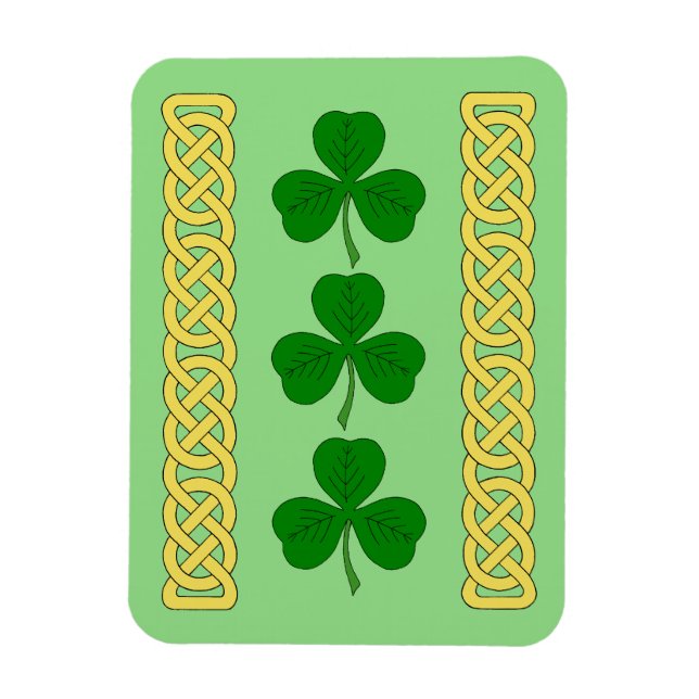 Shamrock Trio and Knotwork Bands Magnet (Vertikal)