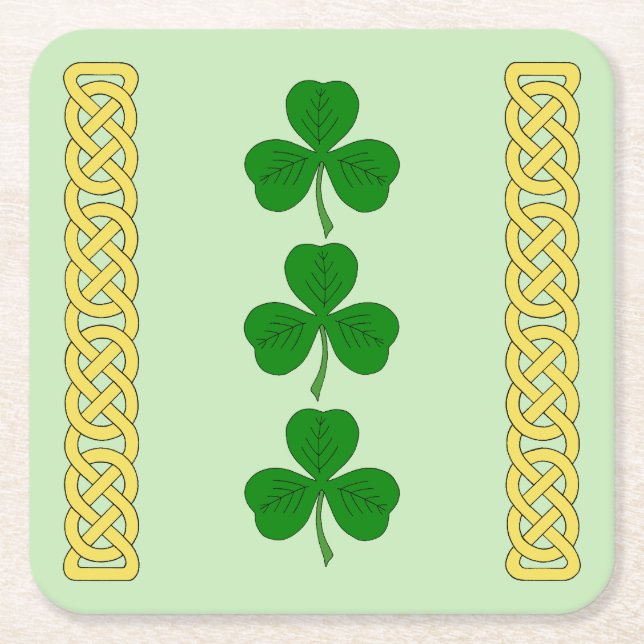 Shamrock Trio and Knotwork Bands Underlägg Papper Kvadrat (Framsidan)