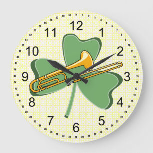 Shamrock Trombone Stor Klocka
