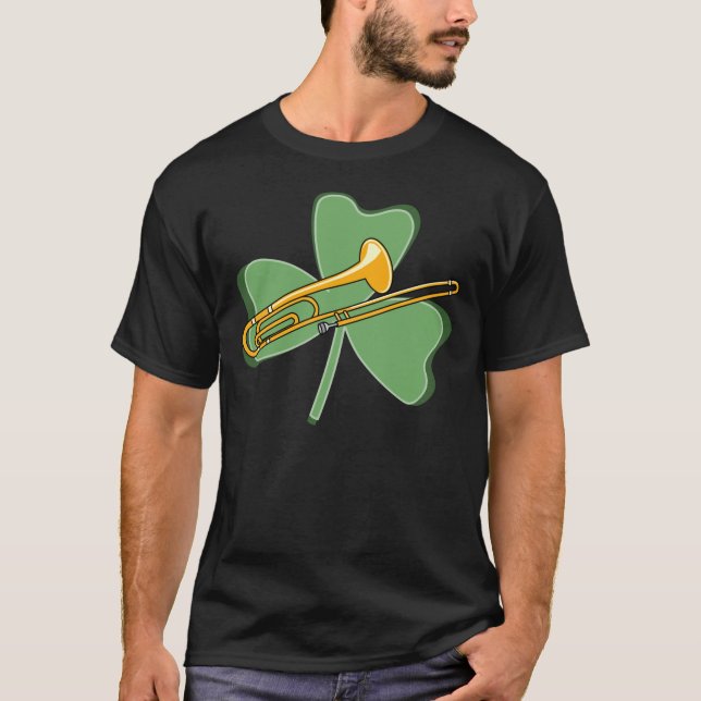 Shamrock Trombone T Shirt (Framsida)
