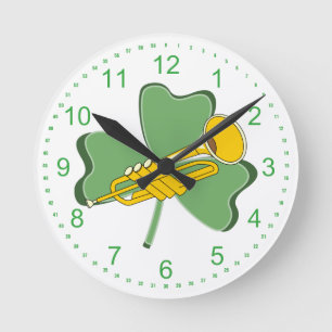 Shamrock Trumpet Rund Klocka