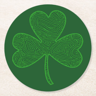 Shamrock Underlägg Papper Rund