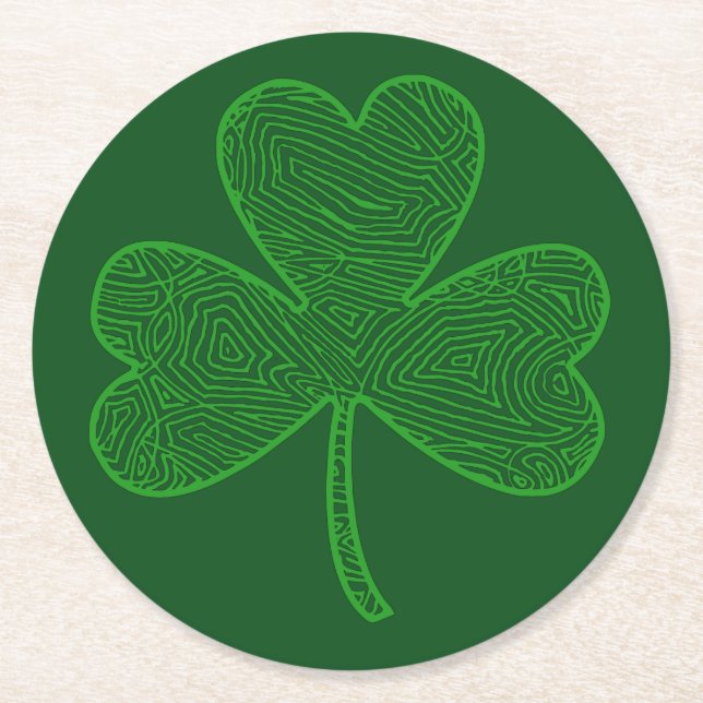 Shamrock Underlägg Papper Rund (Framsidan)