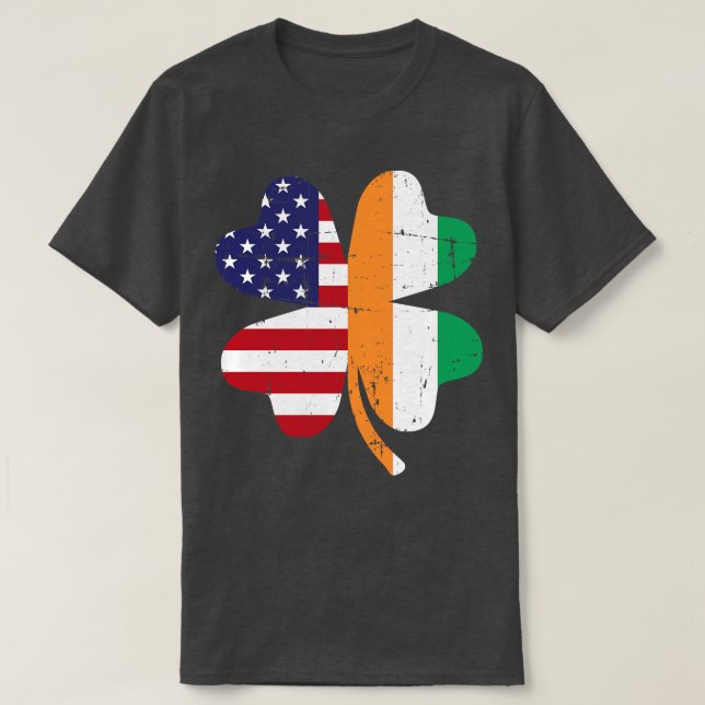 Shamrock USA Ireland St patricks day T Shirt (Design framsida)