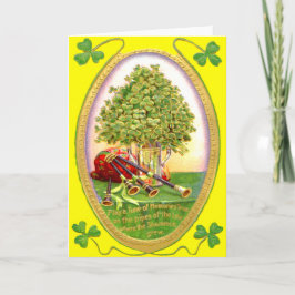 Shamrock-väskpipor Guld Grön Kort