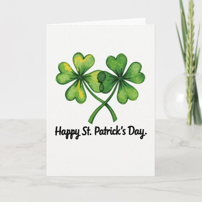 Shamrock Vattenfärg Konstkort Kort (Framsida)