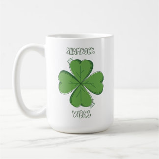 Shamrock Vibes Four-Leaf Clover St. Paddy's Day Kaffemugg