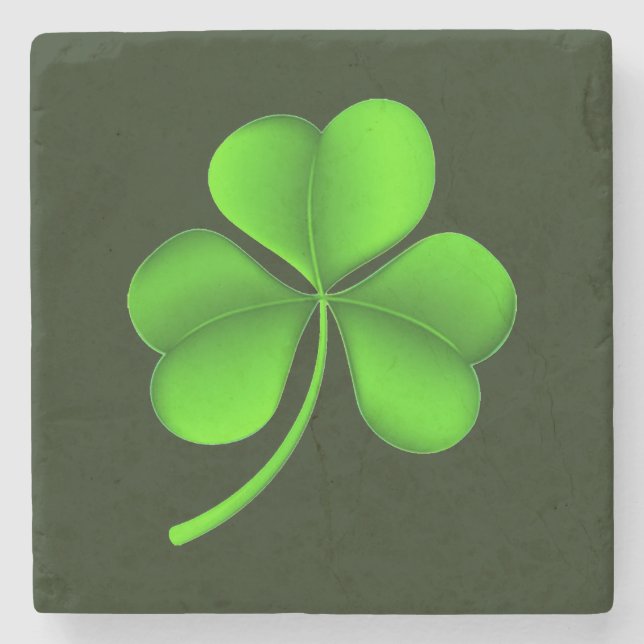 Shamrock vid Mörk grönt kust Stenunderlägg (Framsidan)
