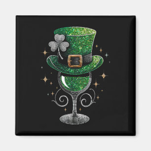 Shamrock Vin Gles Drinking St patricks day Irish Magnet